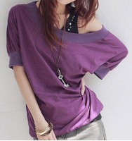 Polera manga corta morada 